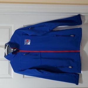 Men's NHL New York Rangers Antigua Blue Links Full-Zip Golf Jacket